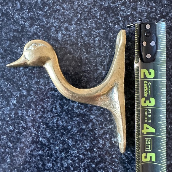 Vintage Heavy Brass Duck Wall Hooks - Picture 6 of 7